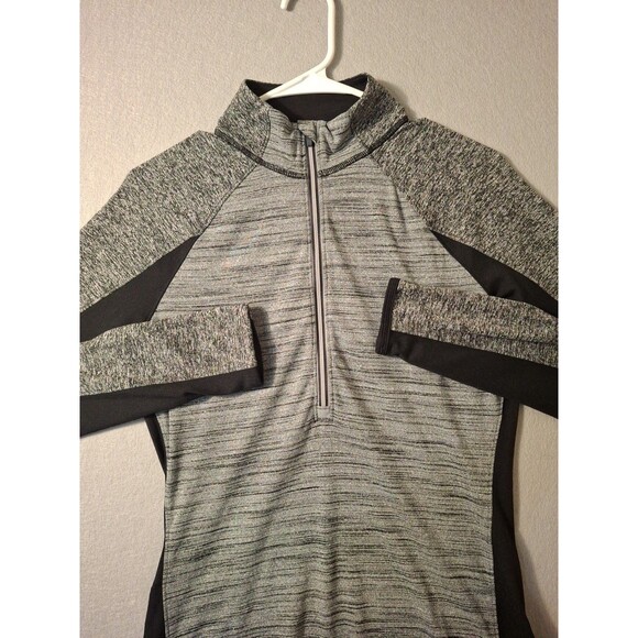 Athleta Running Zip Pullover Womens Size Small Gray Black Training Track - Picture 2 of 8
